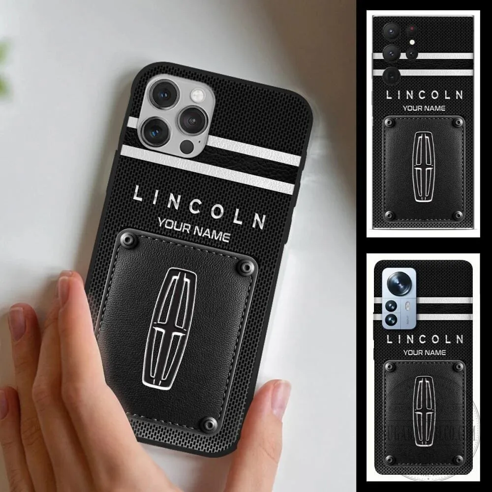 Lincoln Car Logo Custom Name Black Phone Case 3 Lincoln Car Logo Custom Name Black Phone Case