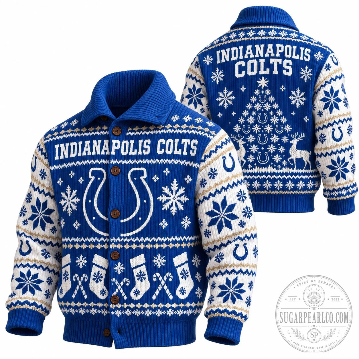 Indianapolis Colts Christmas Holiday Ugly Sweater Cardigan 5 Indianapolis Colts Christmas Holiday Ugly Sweater Cardigan