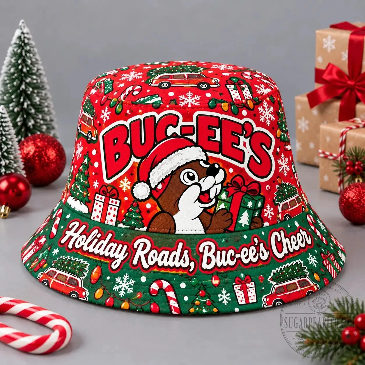 Buc-ee's Holiday Roads Buc-ee's Cheer Santa Christmas Bucket Hat