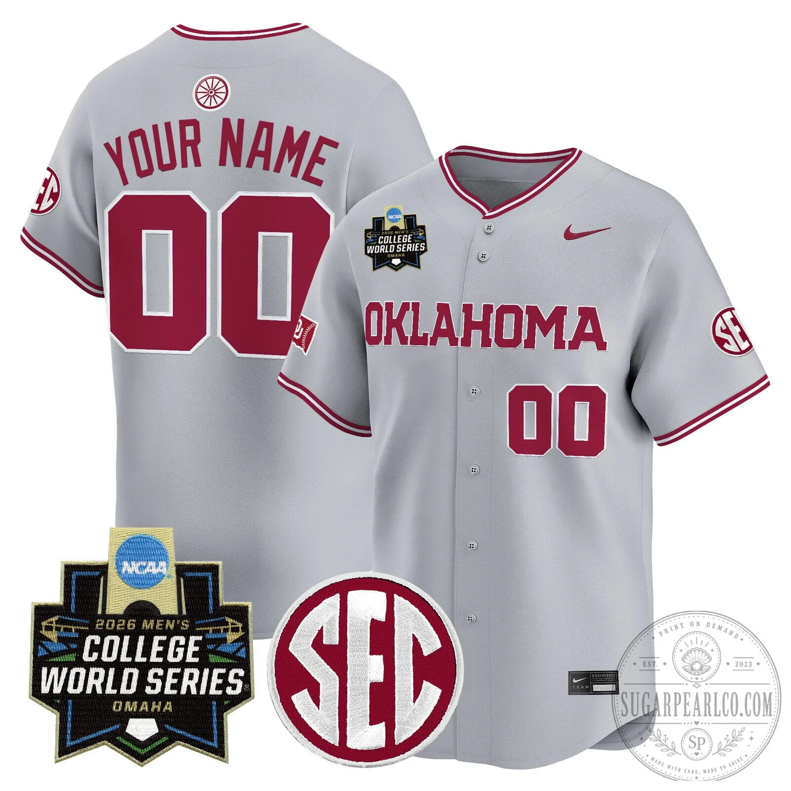 2026 College World Series Baseball Jersey for Oklahoma Sooners Men 1 2026 College World Series Baseball Jersey for Oklahoma Sooners Men