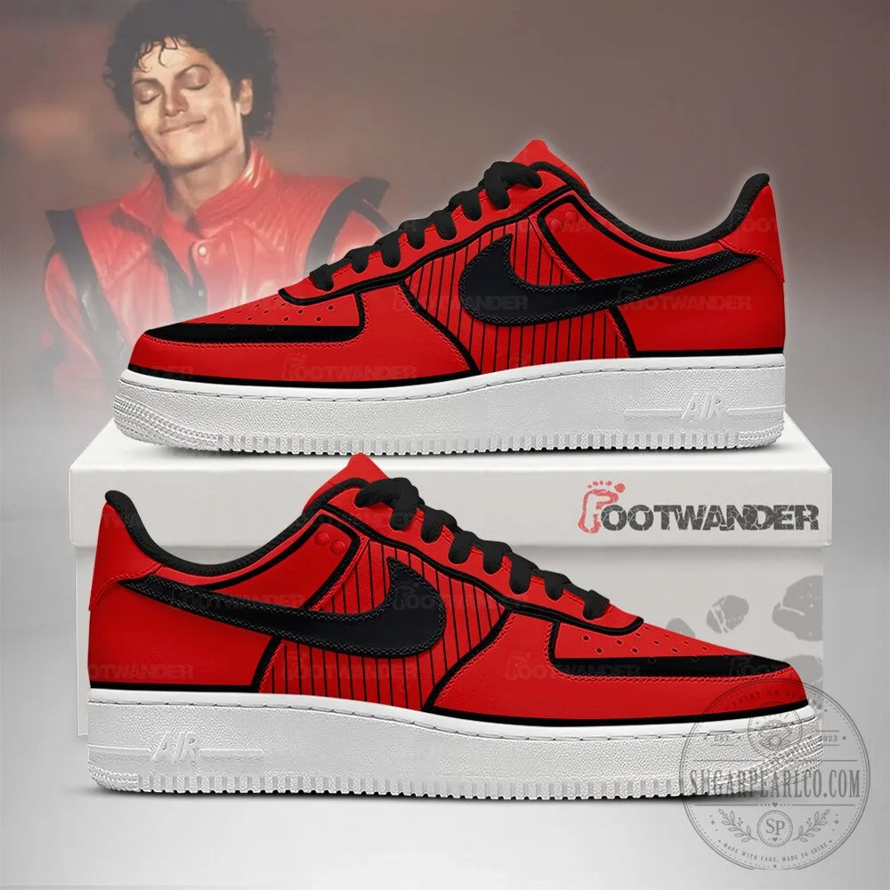 Michael Jackson Thriller Red and Black Custom Embossed Sneakers 7 Michael Jackson Thriller Red and Black Custom Embossed Sneakers