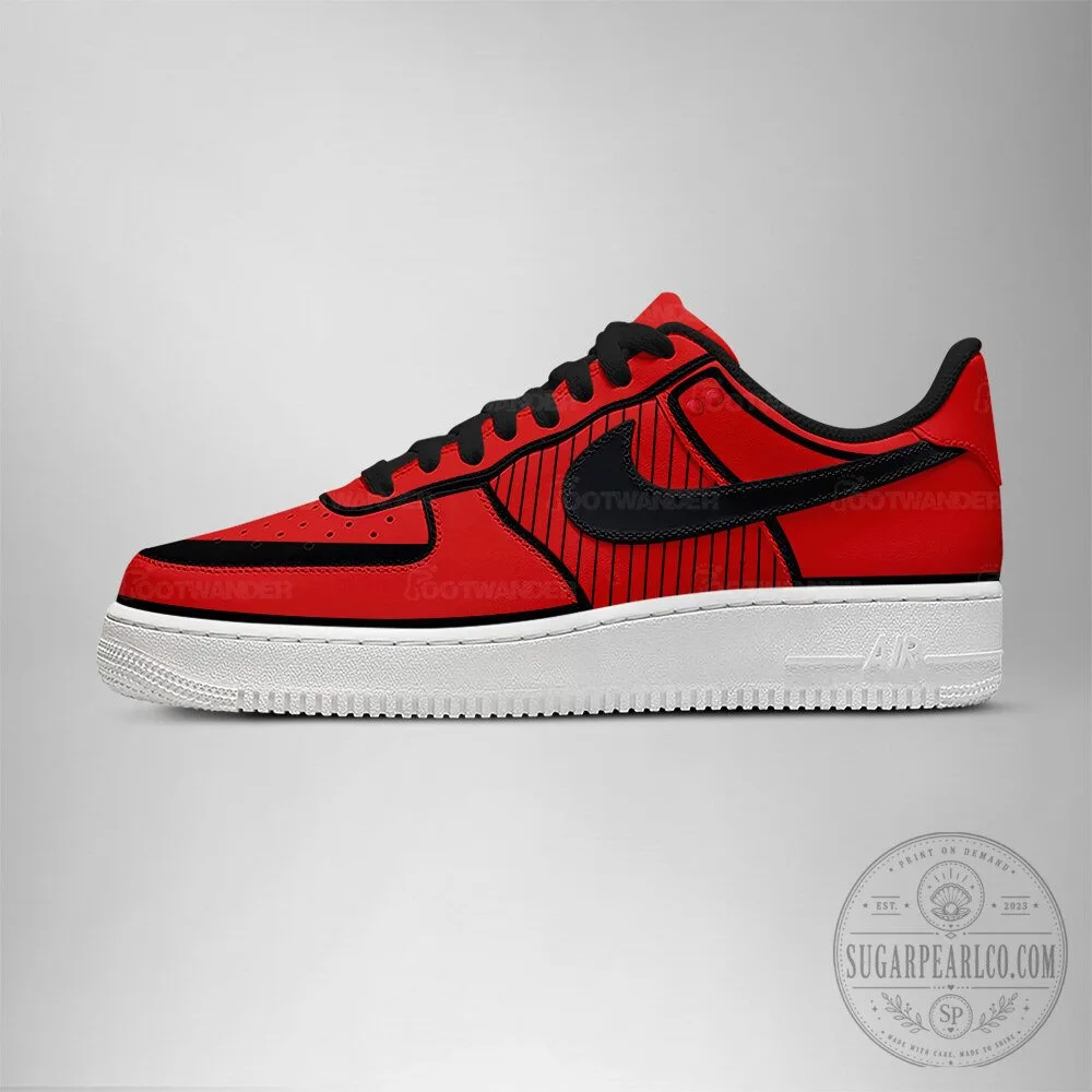 Michael Jackson Thriller Red and Black Custom Embossed Sneakers 8 Michael Jackson Thriller Red and Black Custom Embossed Sneakers
