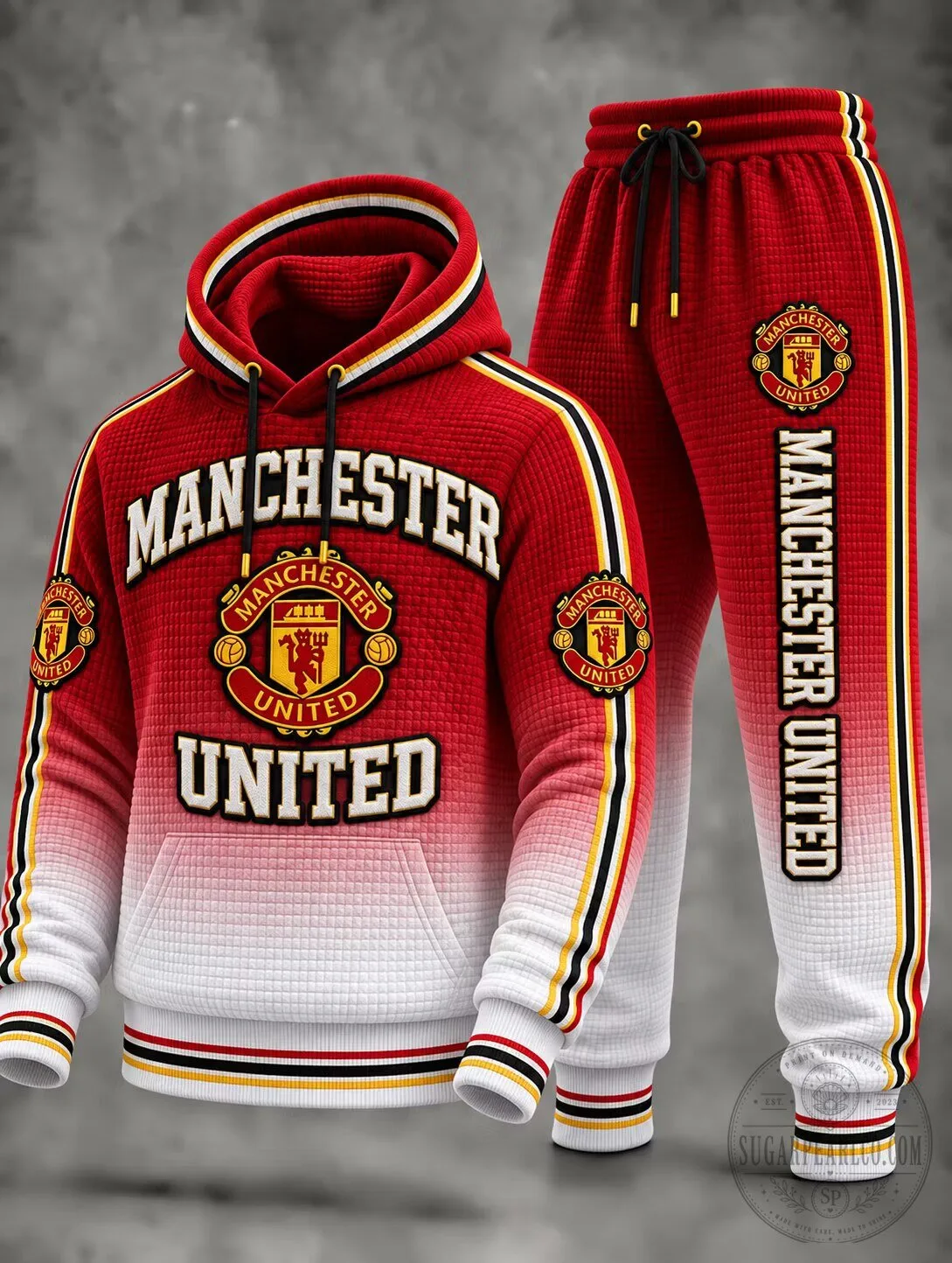 Red and White Gradient Hoodie of Manchester United Football Club 1 Red and White Gradient Hoodie of Manchester United Football Club