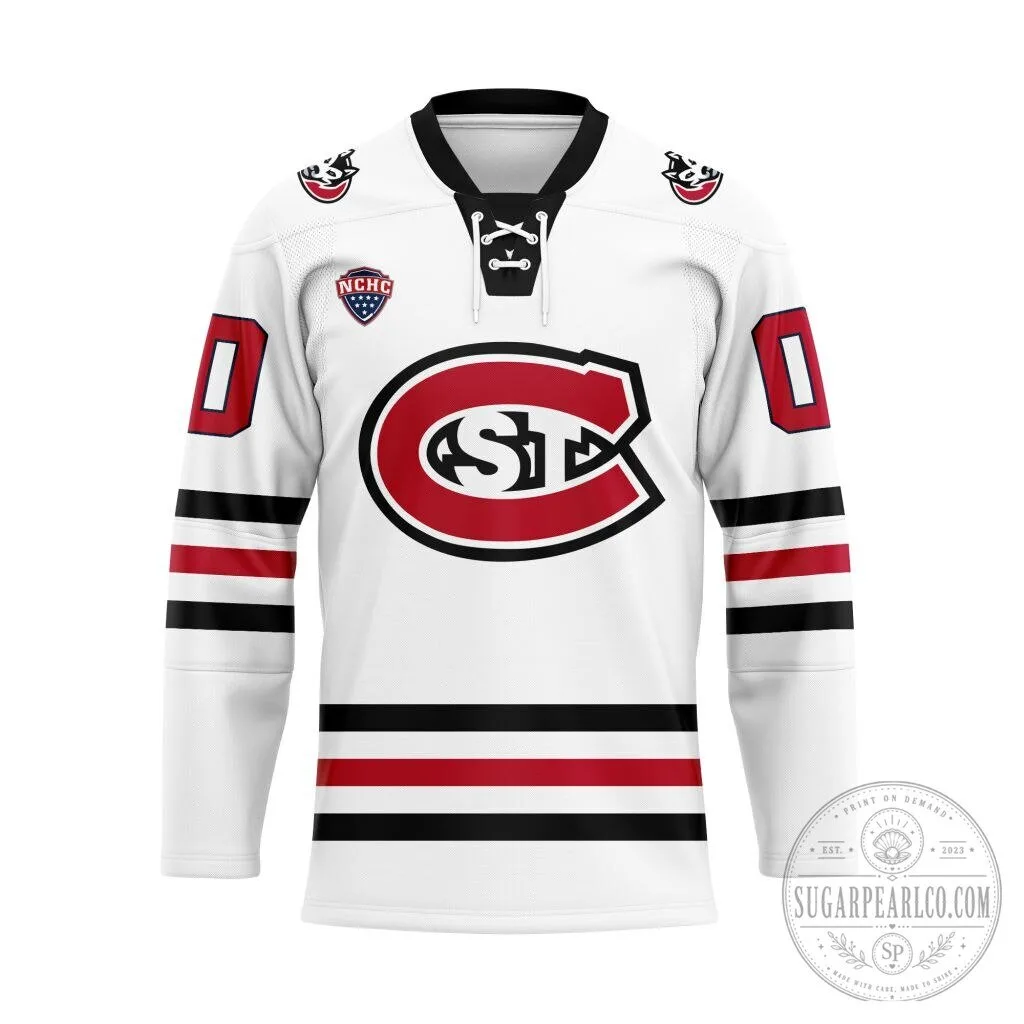 St Cloud State Huskies Personalized White Lace Hockey Jersey