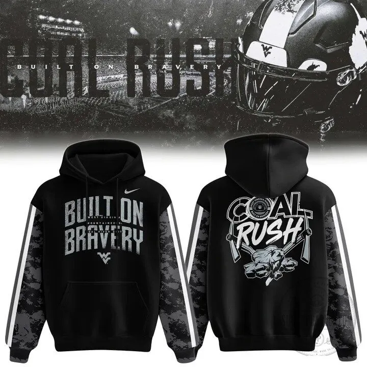 West Virginia Mountaineers Football Coal Rush Built On Bravery Hoodie 2 West Virginia Mountaineers Football Coal Rush Built On Bravery Hoodie