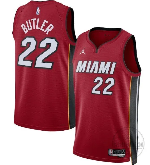 Miami Heat Jimmy Butler 22 Basketball Team Red Statement Edition Jersey 1 Miami Heat Jimmy Butler 22 Basketball Team Red Statement Edition Jersey