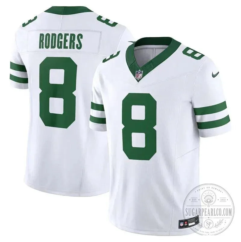 New York Jets Aaron Rodgers White Football Jersey 1 New York Jets Aaron Rodgers White Football Jersey