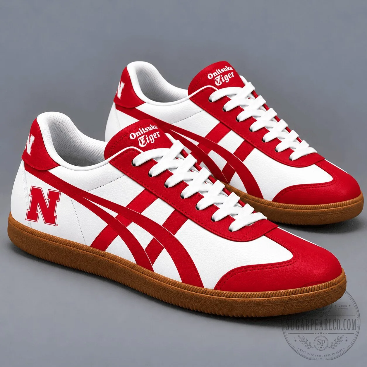 Nebraska Cornhuskers Red and White Onitsuka Tiger Shoes for Men and Women