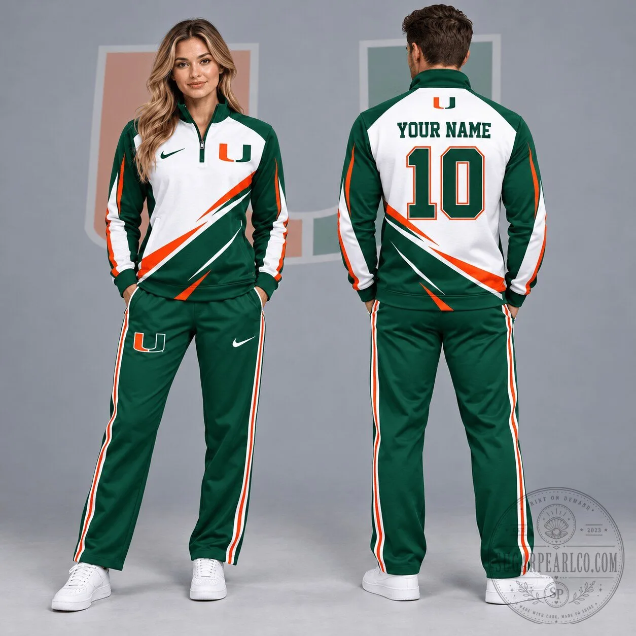 Miami Hurricanes NCAA Personalized Quarter-Zip Track Jacket