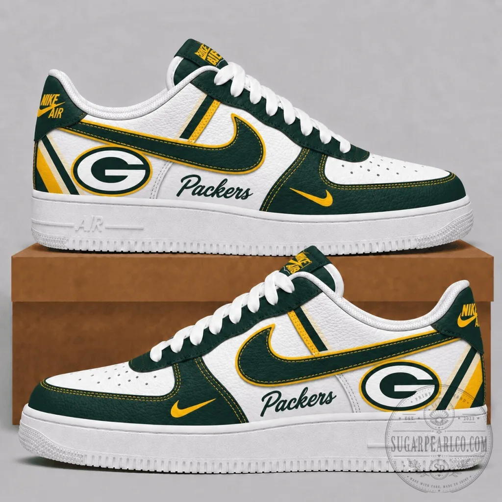 Green Bay Packers Team Logo Custom Air Force 1 Sneakers Green Bay Packers Team Logo Custom Air Force 1 Sneakers