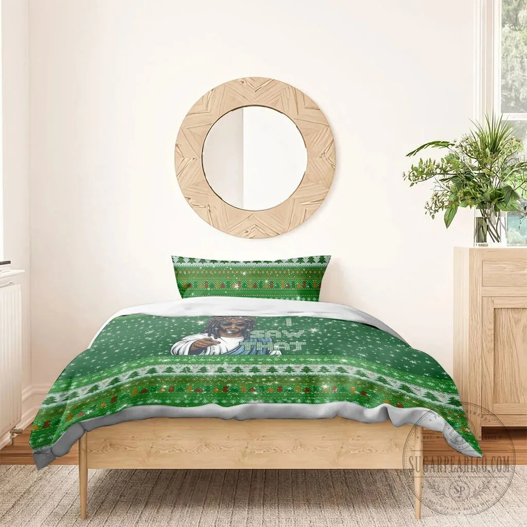 Black Jesus I Saw That Ugly Christmas Sweater Pattern Bedding Set 15 Black Jesus I Saw That Ugly Christmas Sweater Pattern Bedding Set