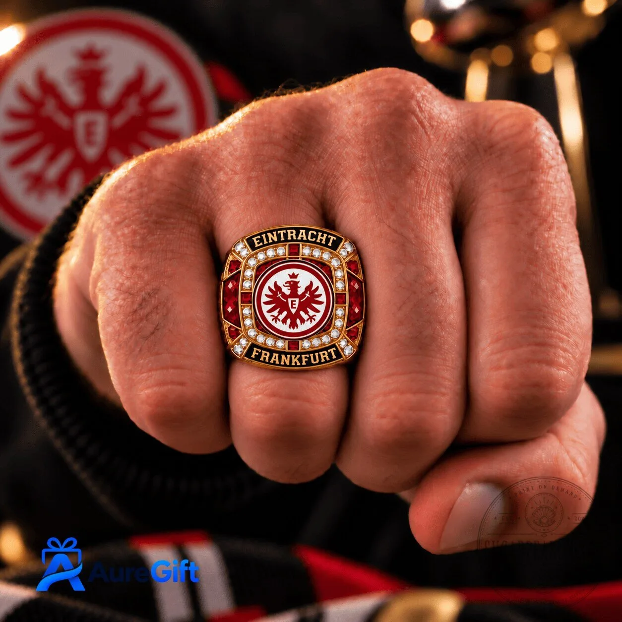 Eintracht Frankfurt Bundesliga Matchday Personalized Name 3D Championship Ring