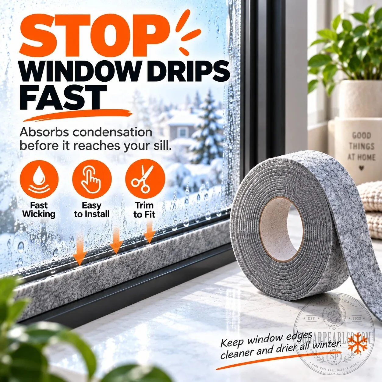 Self-Adhesive Window Condensation Absorbent Felt Strip for Winter Drips 9 Self-Adhesive Window Condensation Absorbent Felt Strip for Winter Drips