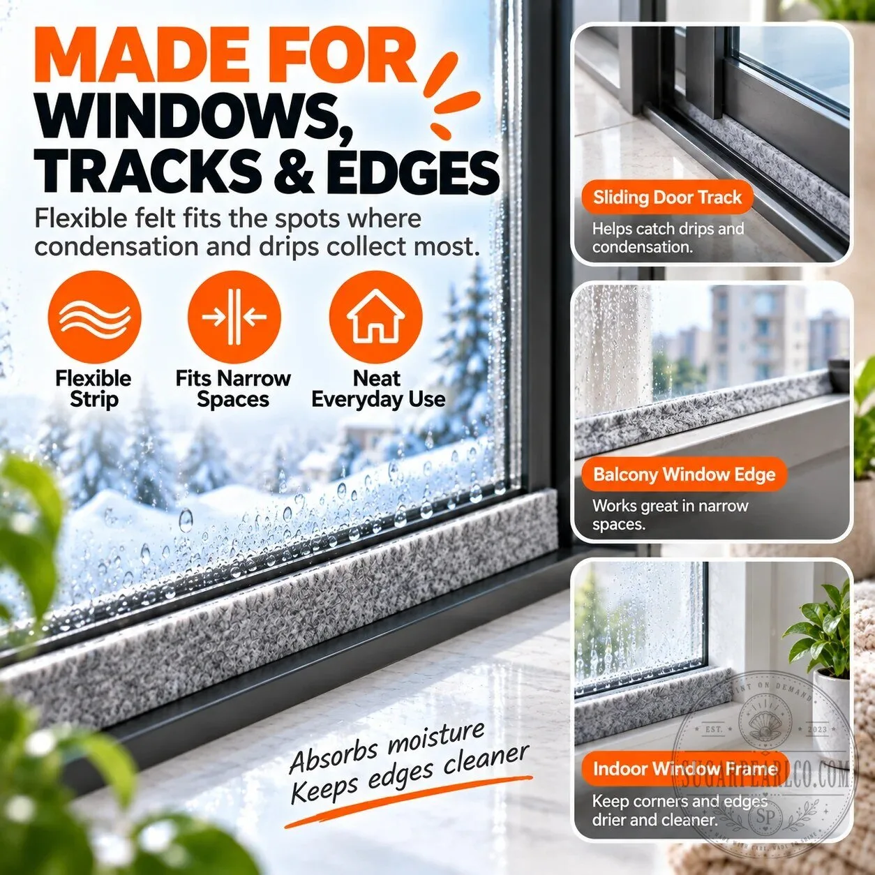 Self-Adhesive Window Condensation Absorbent Felt Strip for Winter Drips 14 Self-Adhesive Window Condensation Absorbent Felt Strip for Winter Drips
