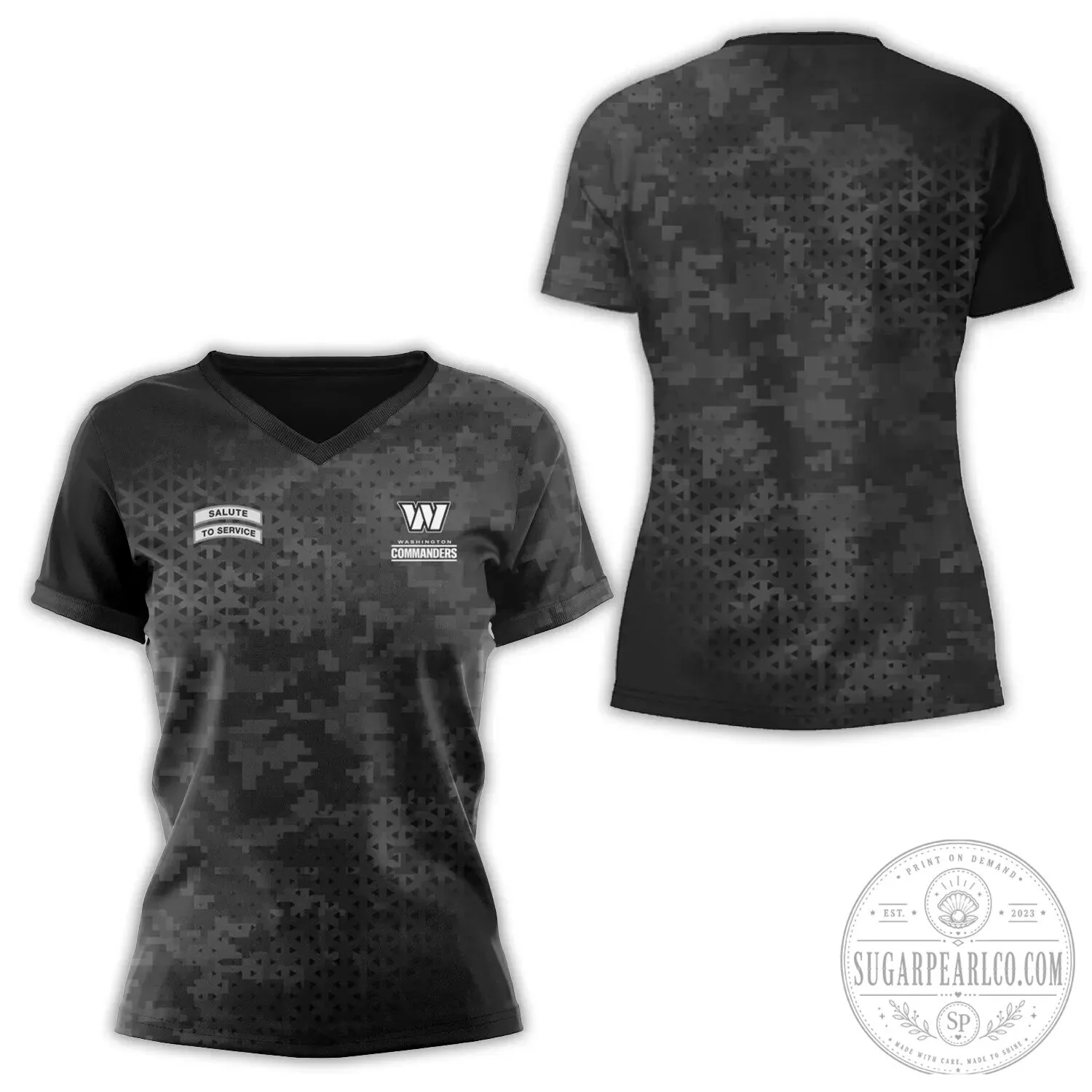 V-Neck T-Shirt in Digital Camouflage for Washington Commanders Salute To Service 2 V-Neck T-Shirt in Digital Camouflage for Washington Commanders Salute To Service