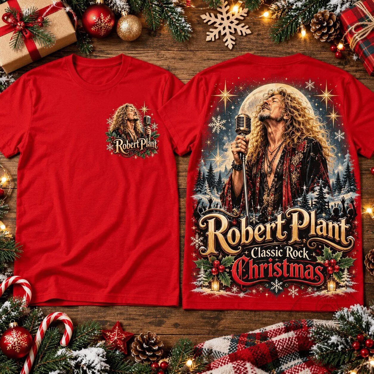 Robert Plant Classic Rock Christmas Vocalist Led Zeppelin Fan T-Shirt 3 Robert Plant Classic Rock Christmas Vocalist Led Zeppelin Fan T-Shirt