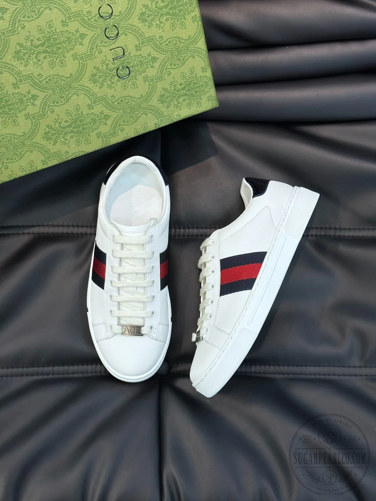 Gucci Ace Embroidered Bee White Leather Sneakers 8 Gucci Ace Embroidered Bee White Leather Sneakers