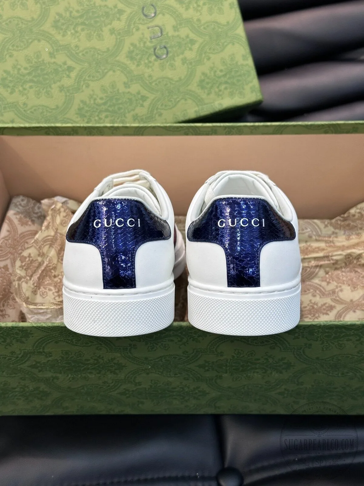 Gucci Ace Embroidered Bee White Leather Sneakers 10 Gucci Ace Embroidered Bee White Leather Sneakers