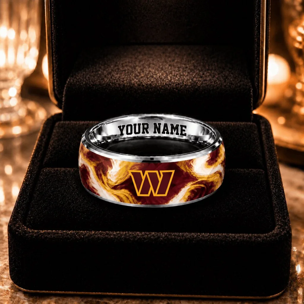 Washington Commanders NFL Football Team Custom Name Ring for Fans Washington Commanders NFL Football Team Custom Name Ring for Fans