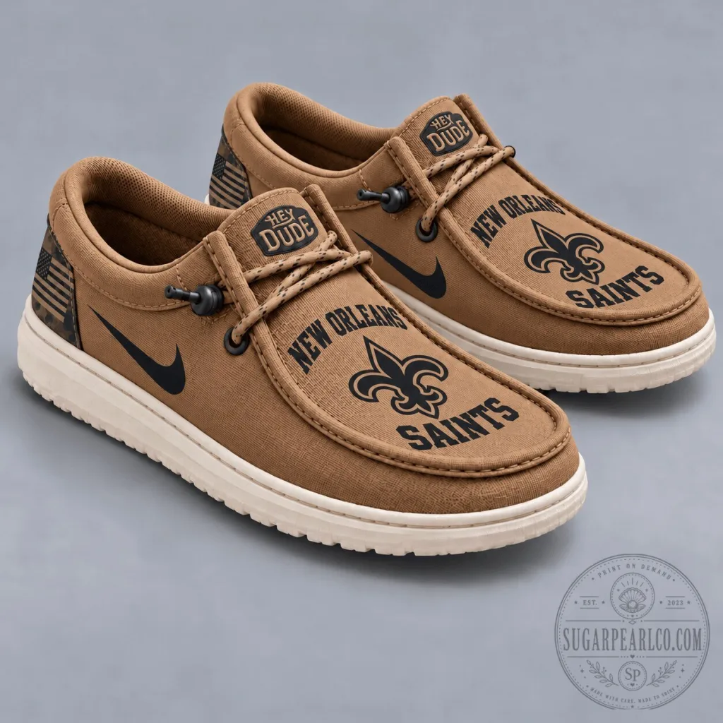 New Orleans Saints Hey Dude Style Shoes NFL Football Team Fan Footwear New Orleans Saints Hey Dude Style Shoes NFL Football Team Fan Footwear